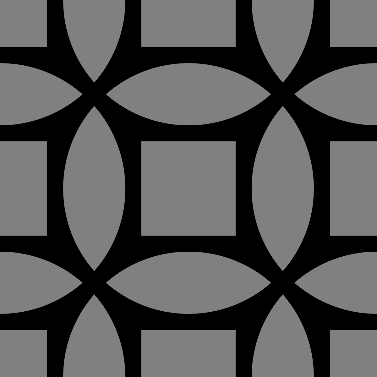 Geometric Pattern: Intersect Square: Black Monochrome / Red Wolf