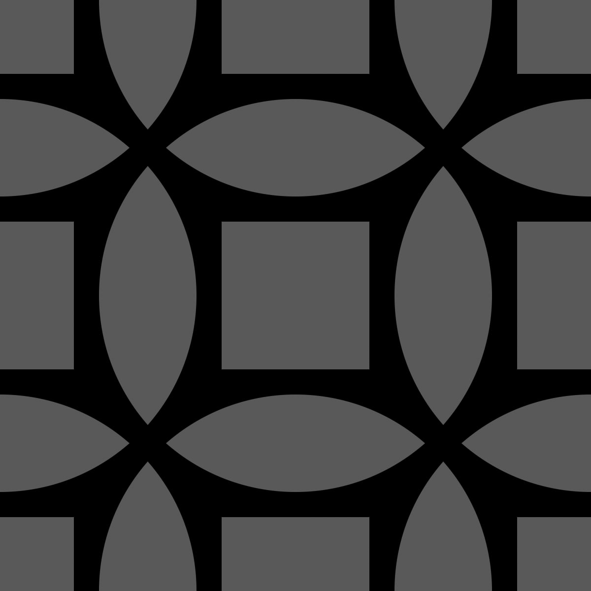 Geometric Pattern: Intersect Square: Black Monochrome / Red Wolf