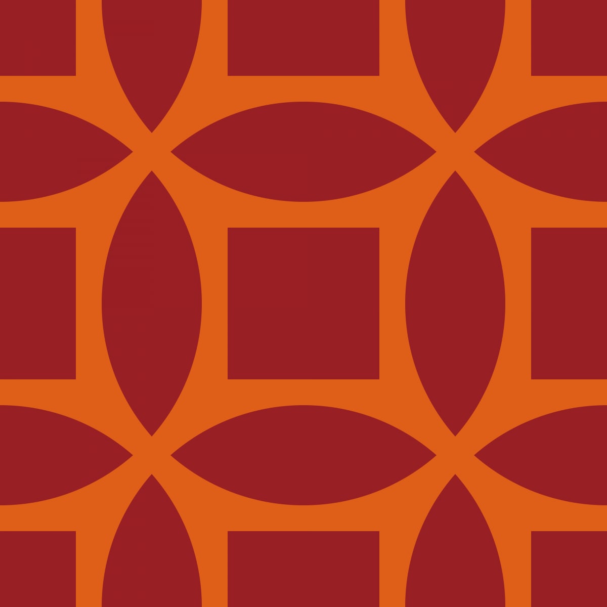 Geometric Pattern: Intersect Square: Moderna / Red Wolf