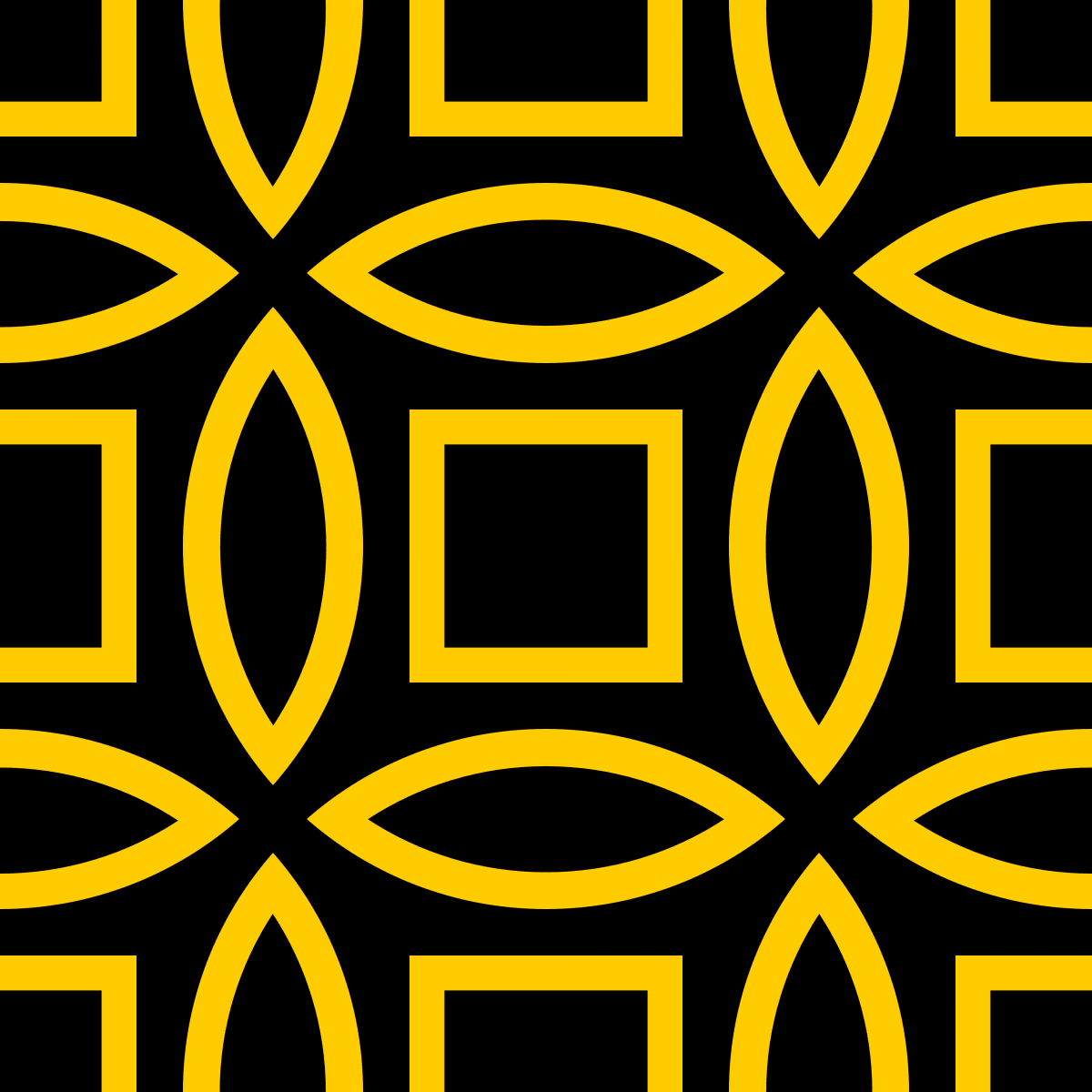 Geometric Pattern: Intersect Outline: Black Colour / Red Wolf