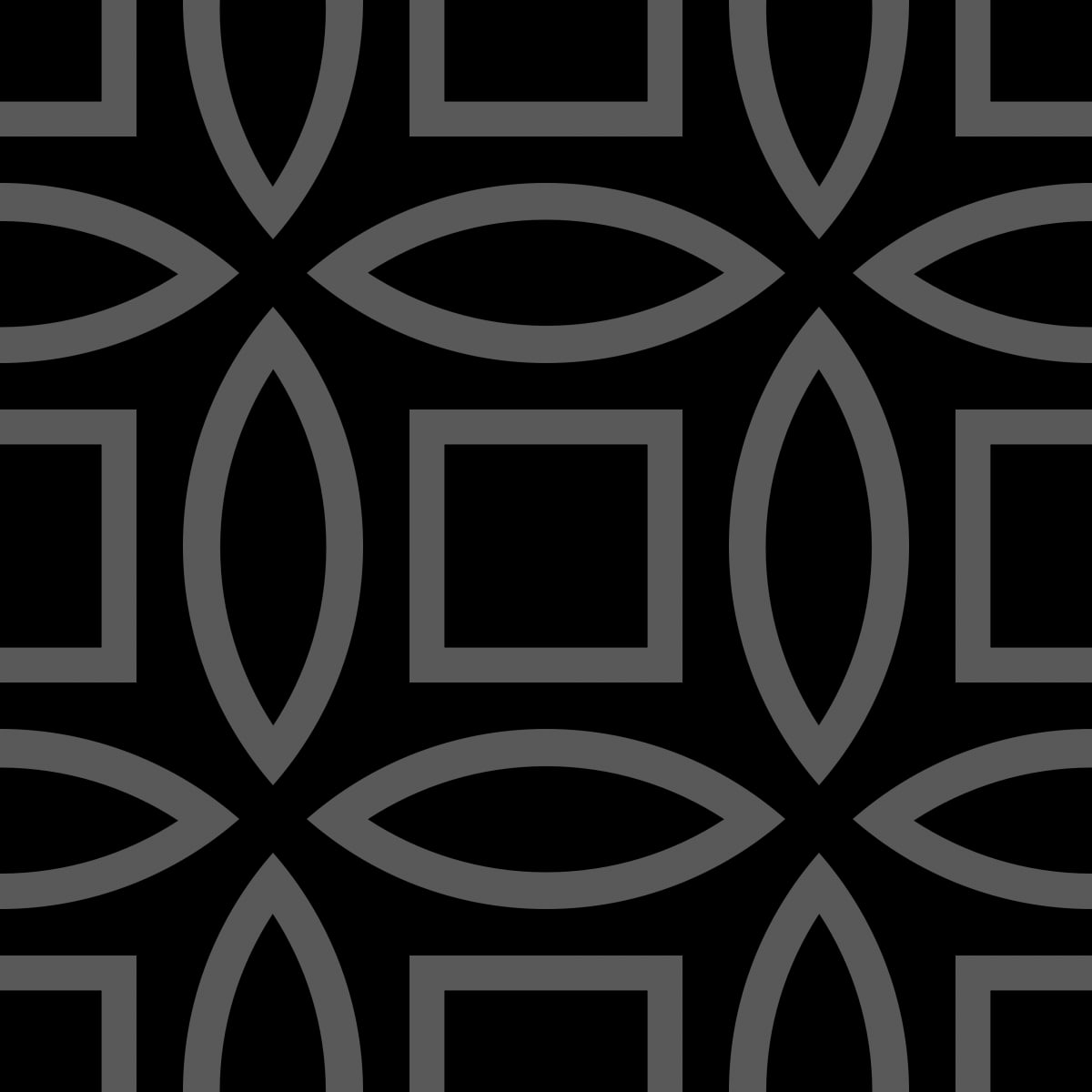 Geometric Pattern: Intersect Outline: Black Monochrome / Red Wolf