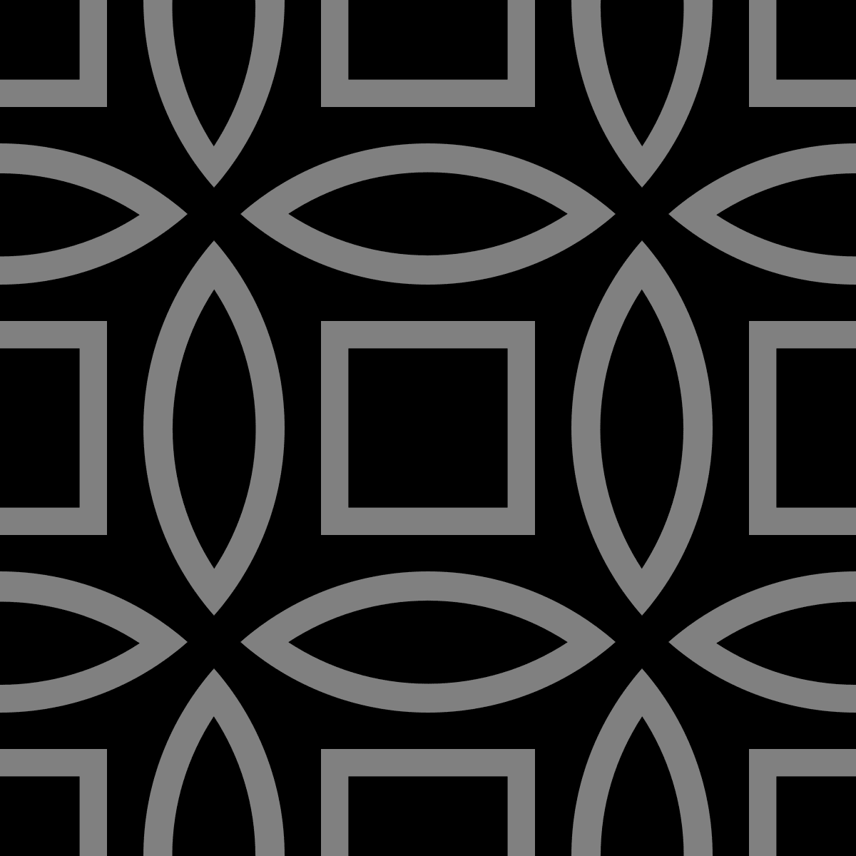 Geometric Pattern: Intersect Outline: Black Monochrome / Red Wolf