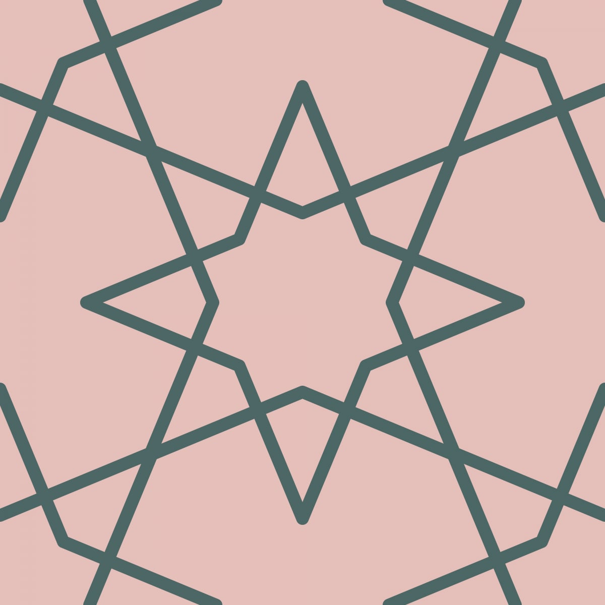 Geometric Pattern: Octagram: Duo / Red Wolf