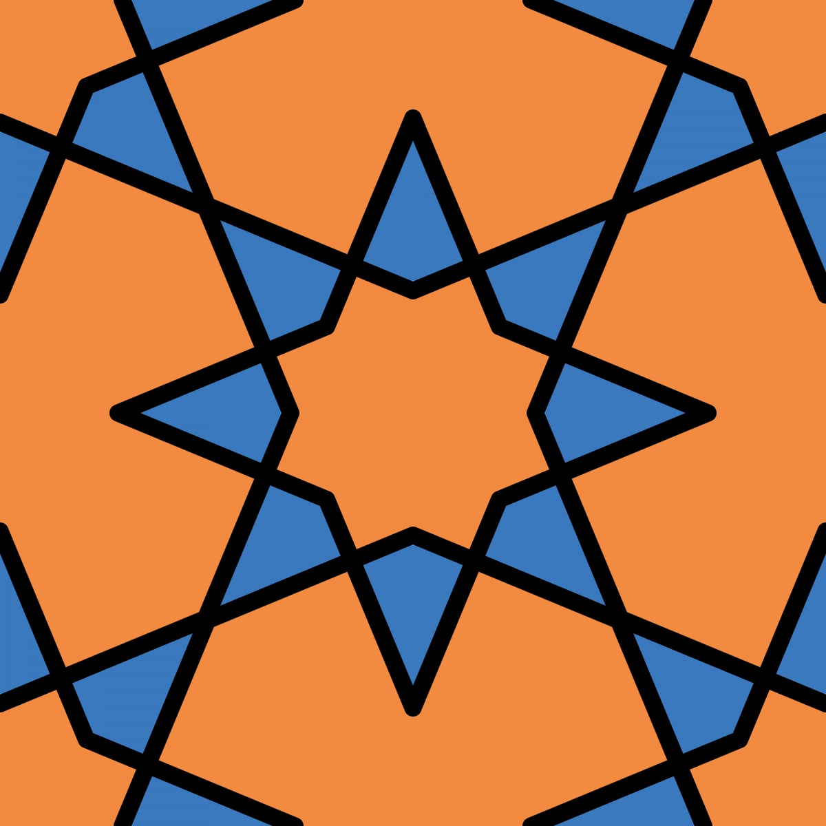 Geometric Pattern: Octagram: Retro / Red Wolf