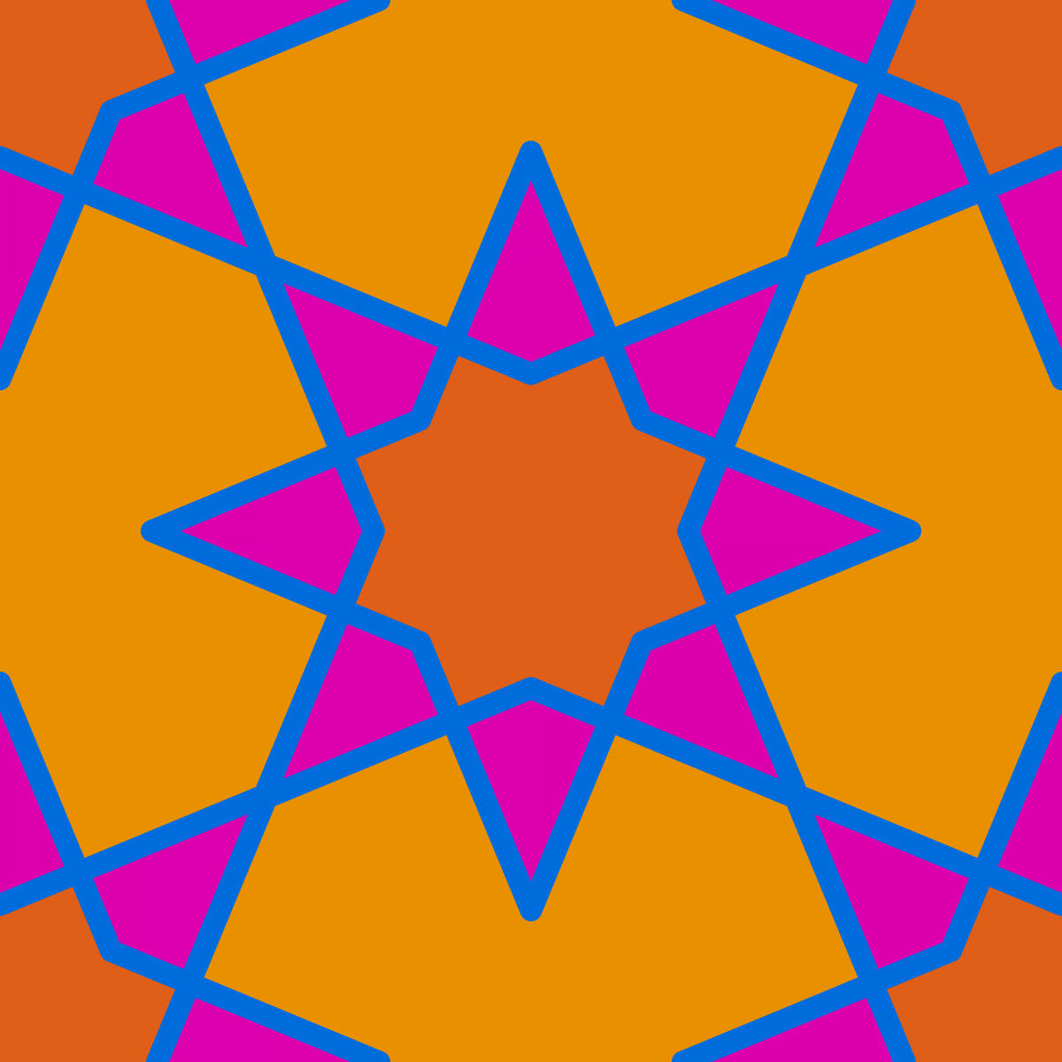 Geometric Pattern: Octagram: Retro / Red Wolf