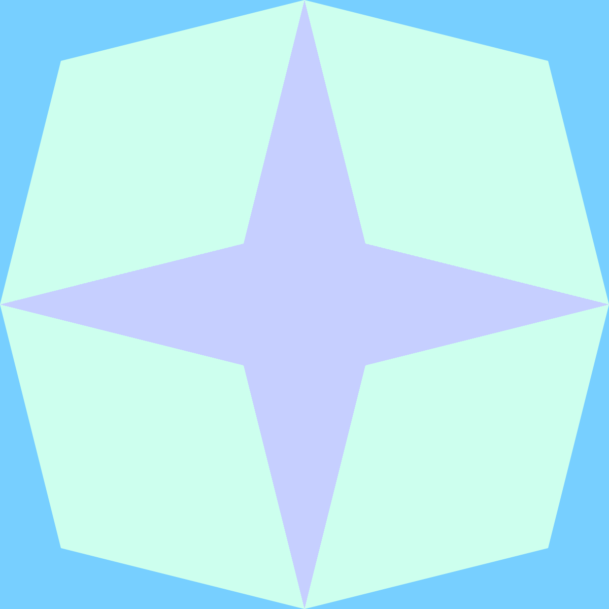 Geometric Pattern: Diamond Star: Ghost / Red Wolf