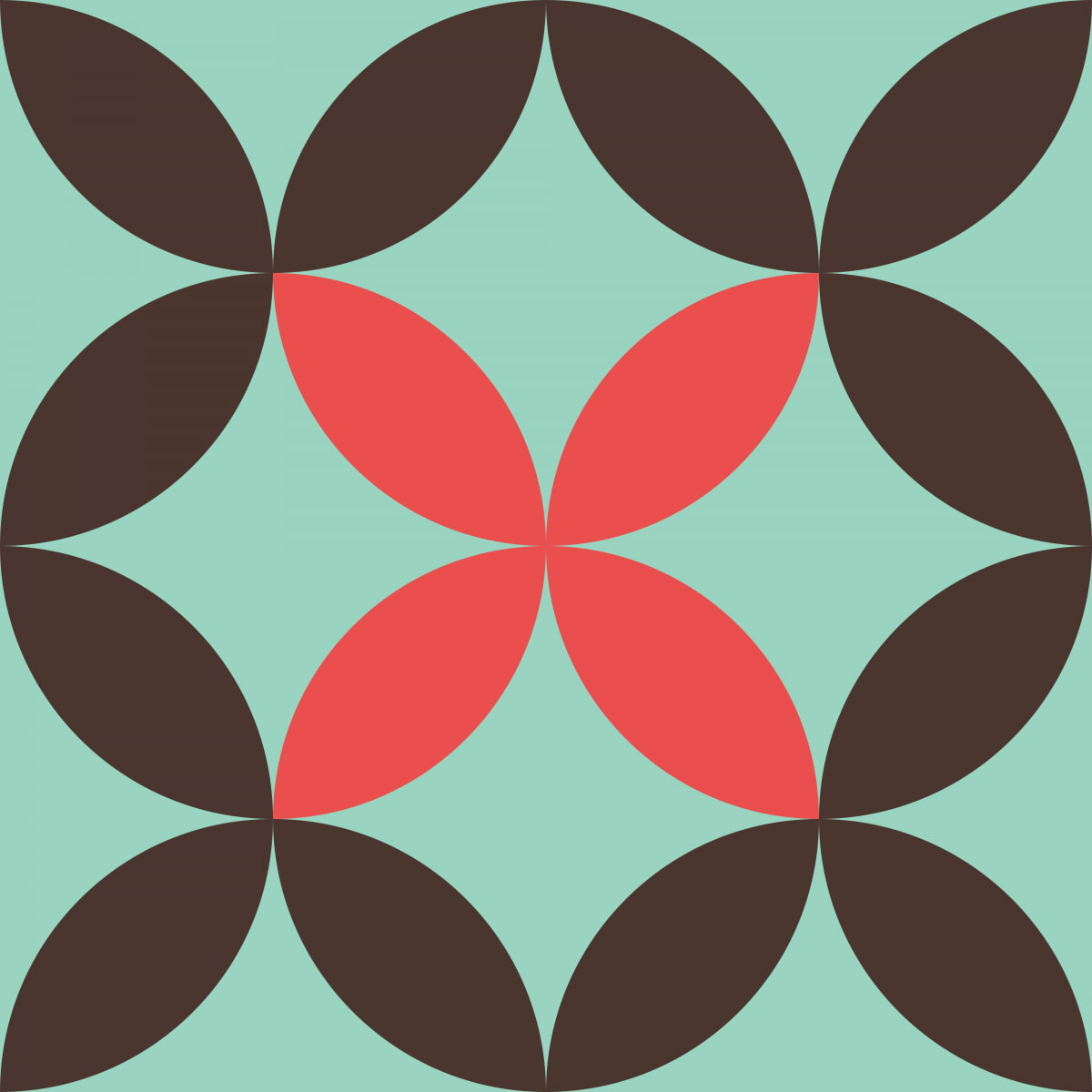 Geometric Pattern: Circle Nested: Bloom / Red Wolf
