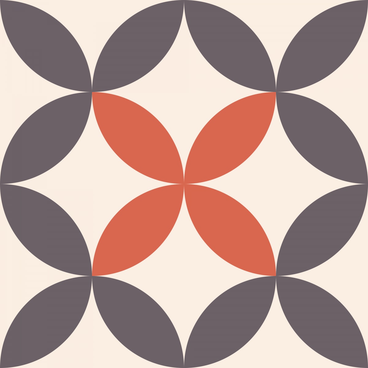 Geometric Pattern: Circle Nested: Bloom / Red Wolf