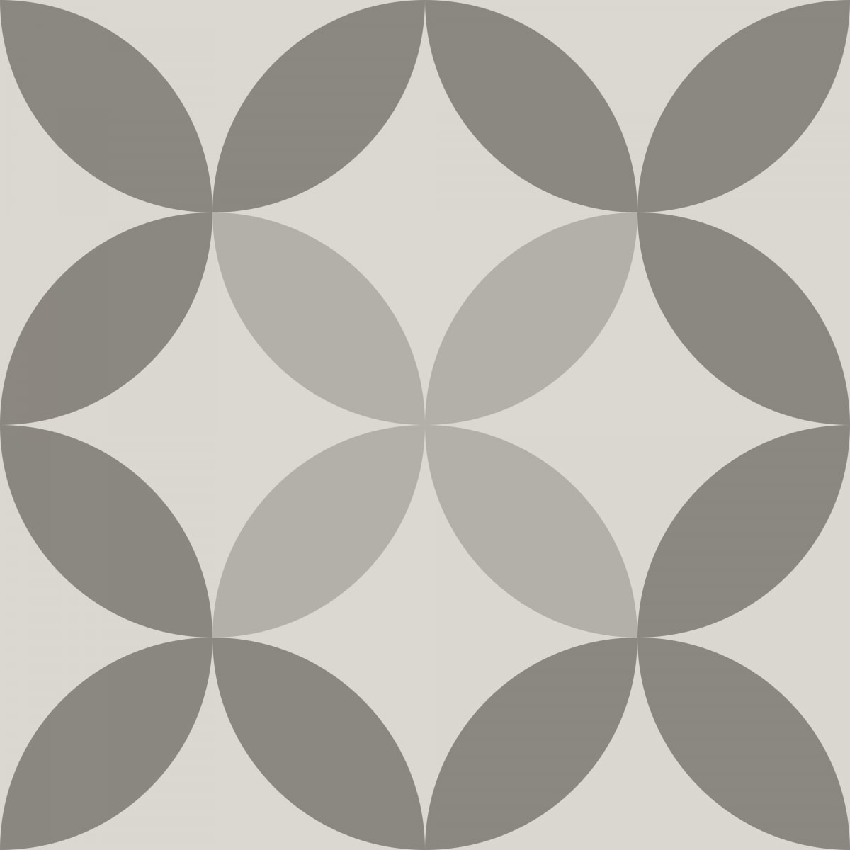 Geometric Pattern: Circle Nested: Stone / Red Wolf