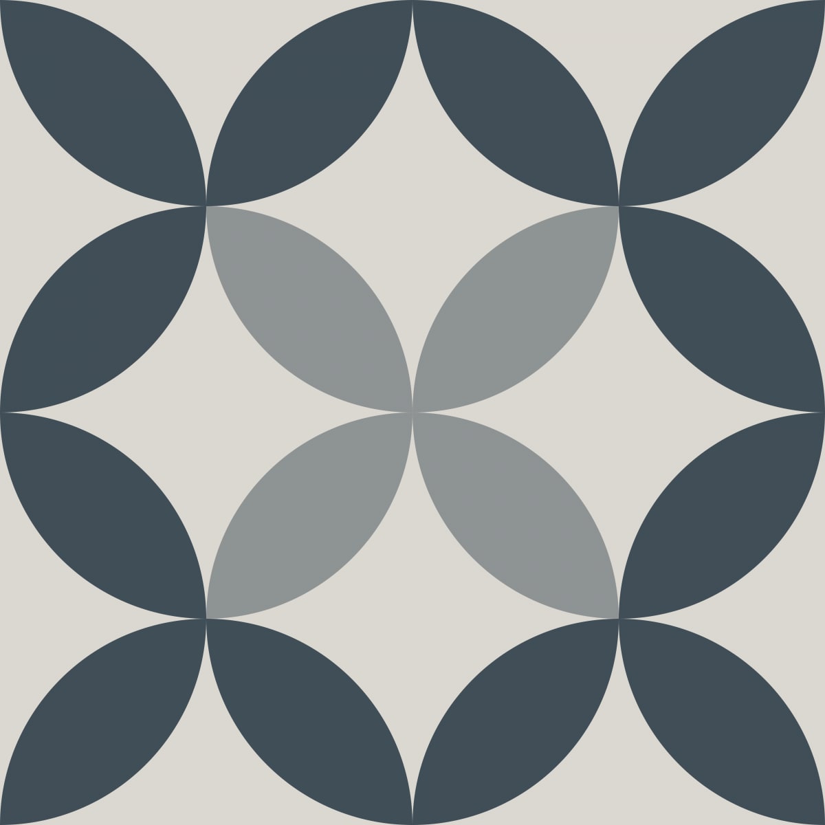 Geometric Pattern: Circle Nested: Stone / Red Wolf