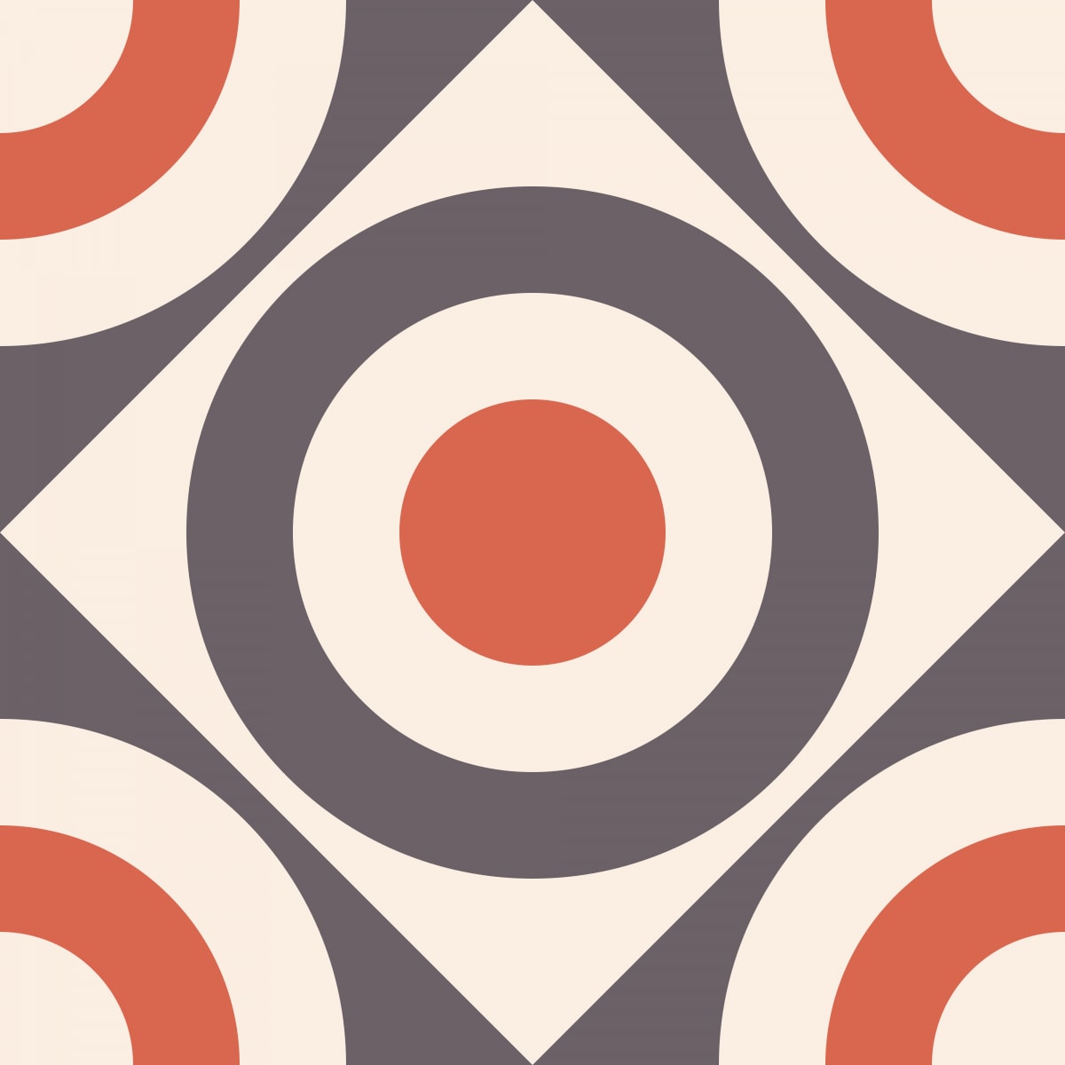 Geometric Pattern: Rondel Diamond: Bloom / Red Wolf