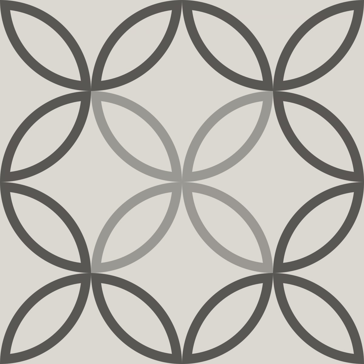 Geometric Pattern: Circle Nested Outline: Stone / Red Wolf