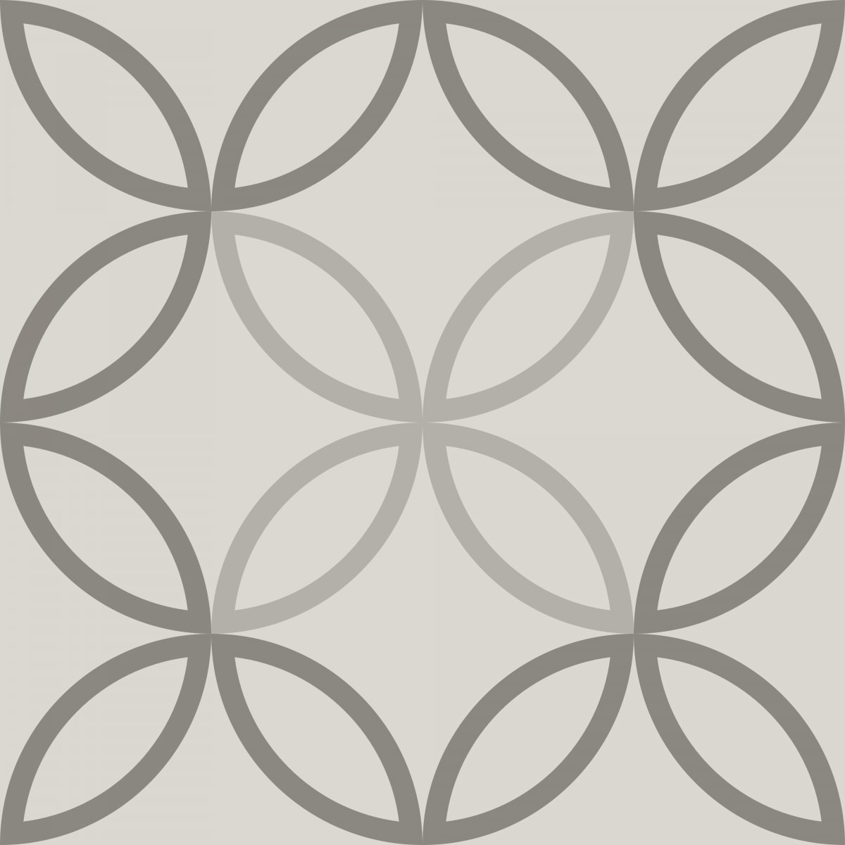 Geometric Pattern: Circle Nested Outline: Stone / Red Wolf