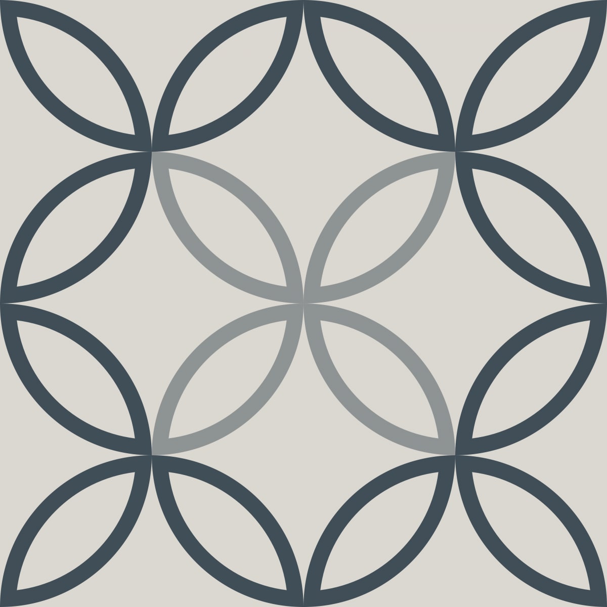 Geometric Pattern: Circle Nested Outline: Stone / Red Wolf