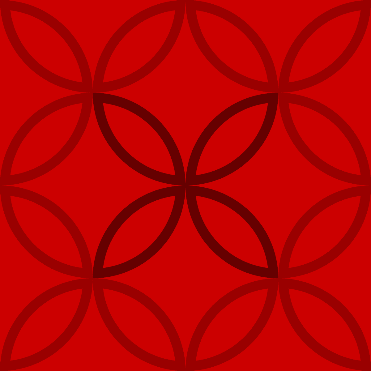 Geometric Pattern: Circle Nested Outline: Gemstone / Red Wolf