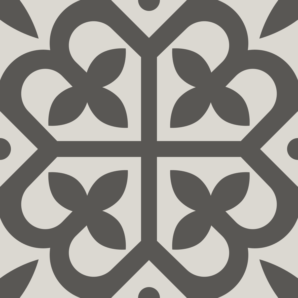 Geometric Pattern: Fleur-de-lis: Stone / Red Wolf