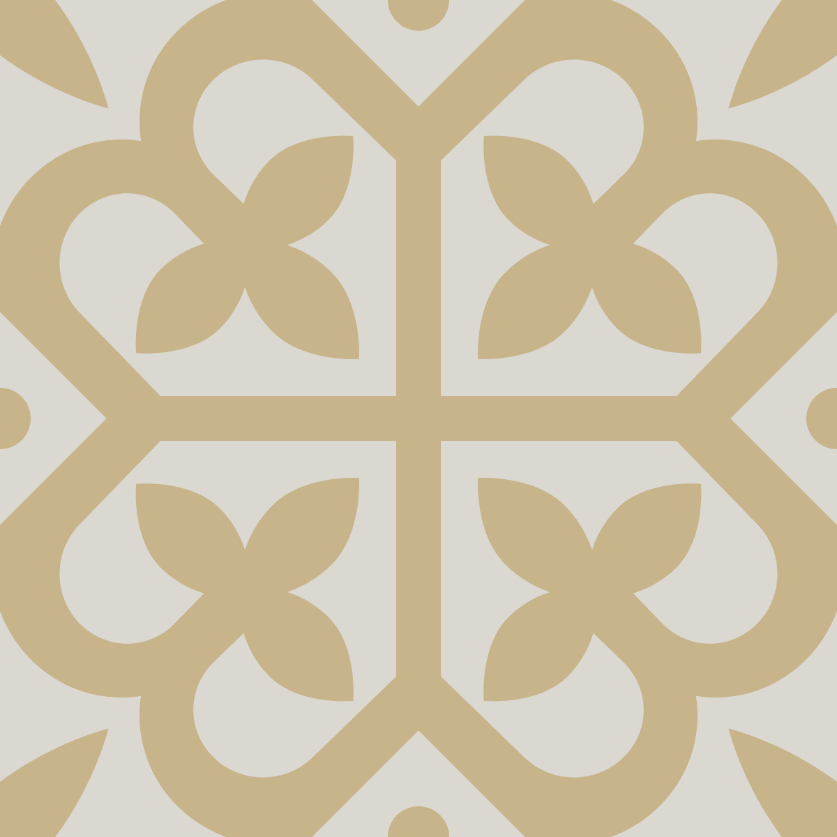 Geometric Pattern: Fleur-de-lis: Stone / Red Wolf