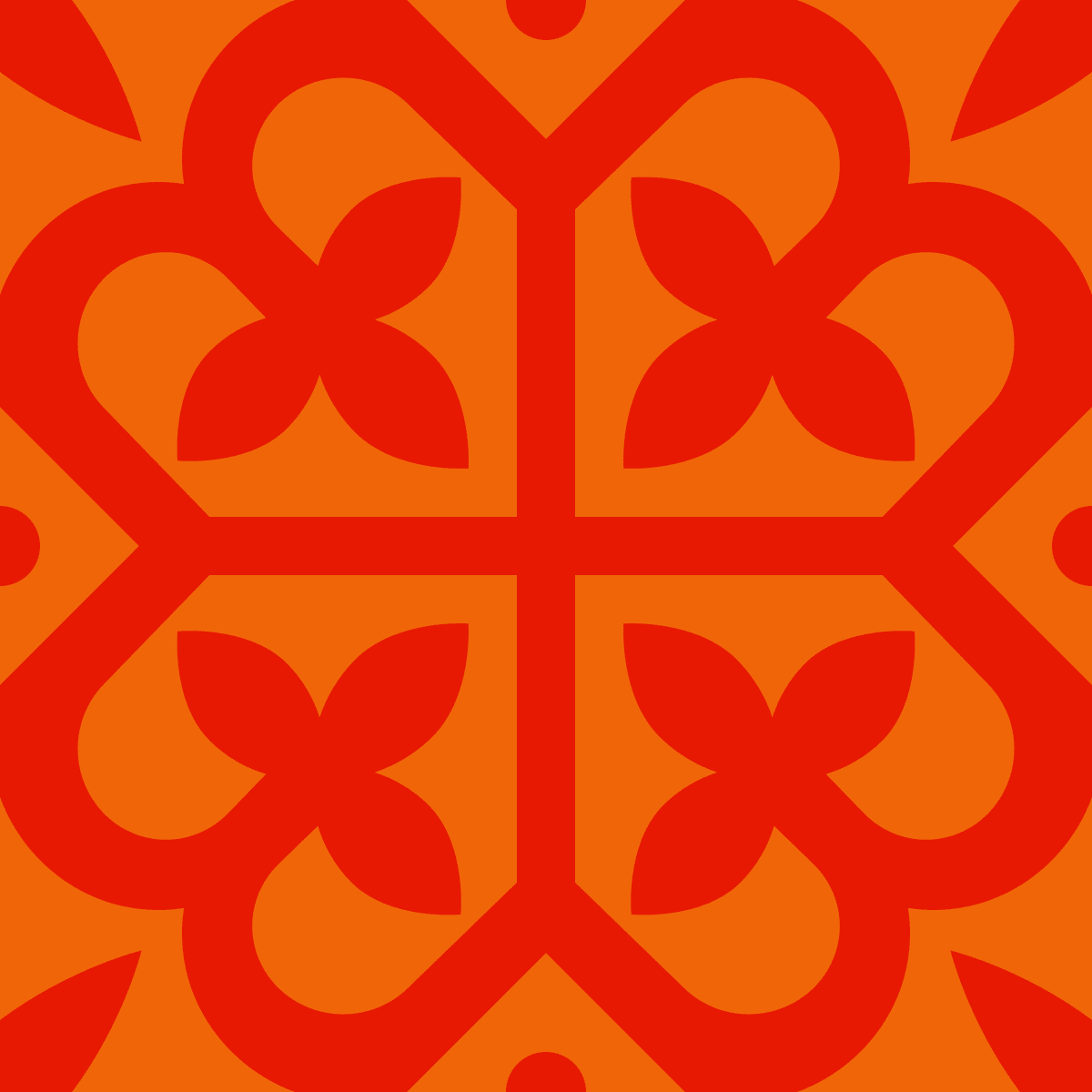 Geometric Pattern: Fleur-de-lis: Gemstone Dark / Red Wolf