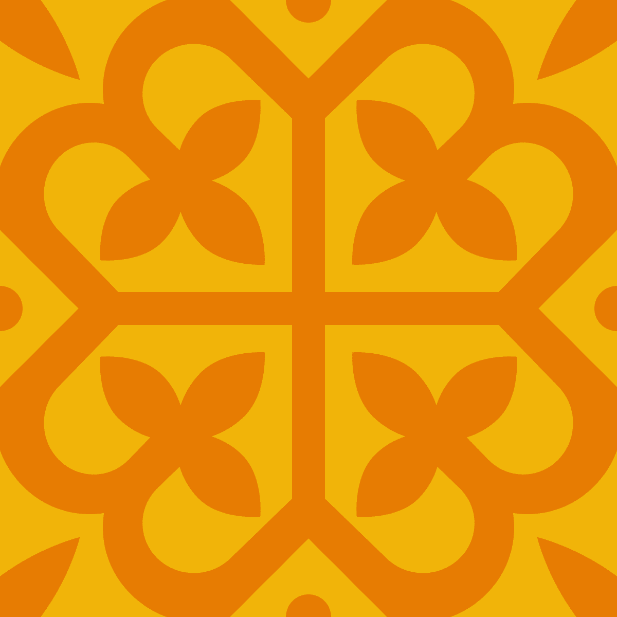 Geometric Pattern: Fleur-de-lis: Gemstone Dark / Red Wolf