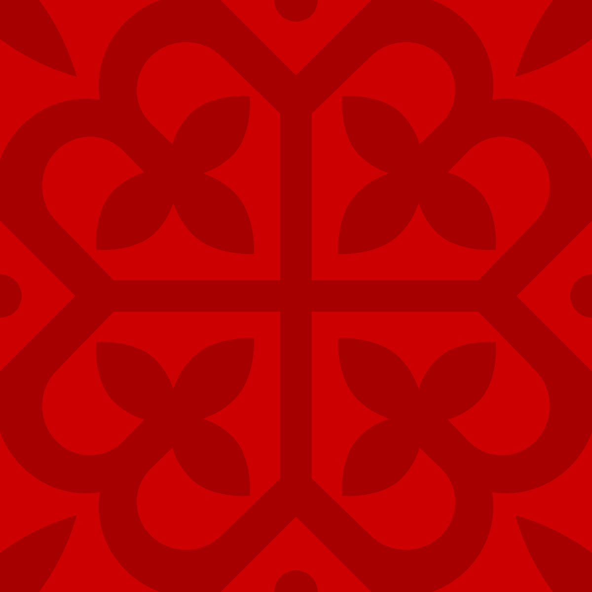 Geometric Pattern: Fleur-de-lis: Gemstone Dark / Red Wolf