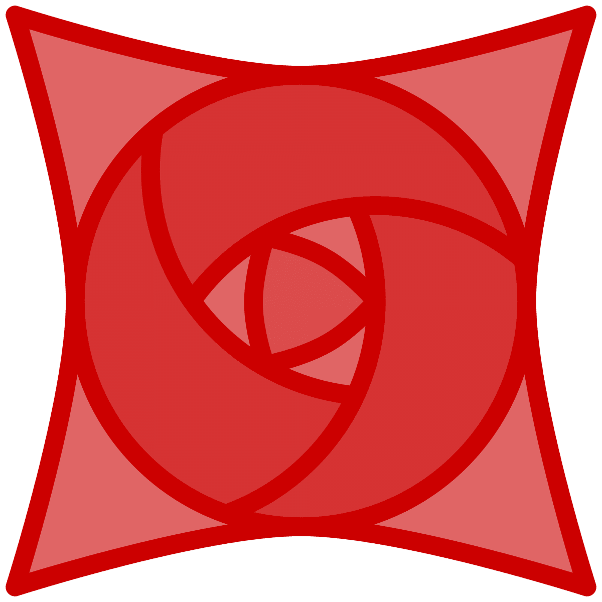 Geometric Pattern: Nouveau Rose: Gemstone Light / Red Wolf