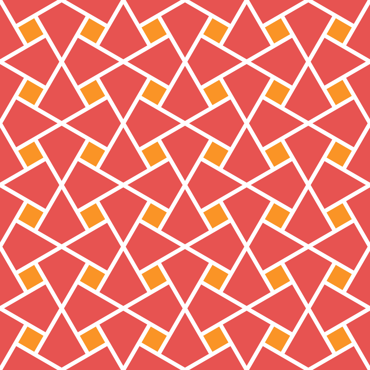 Geometric Pattern: Square Twist: Splash / Red Wolf