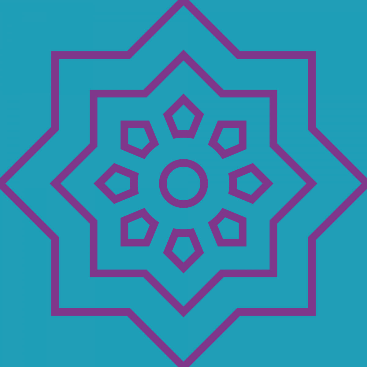 Geometric Pattern: Mahsa: Moderna / Red Wolf