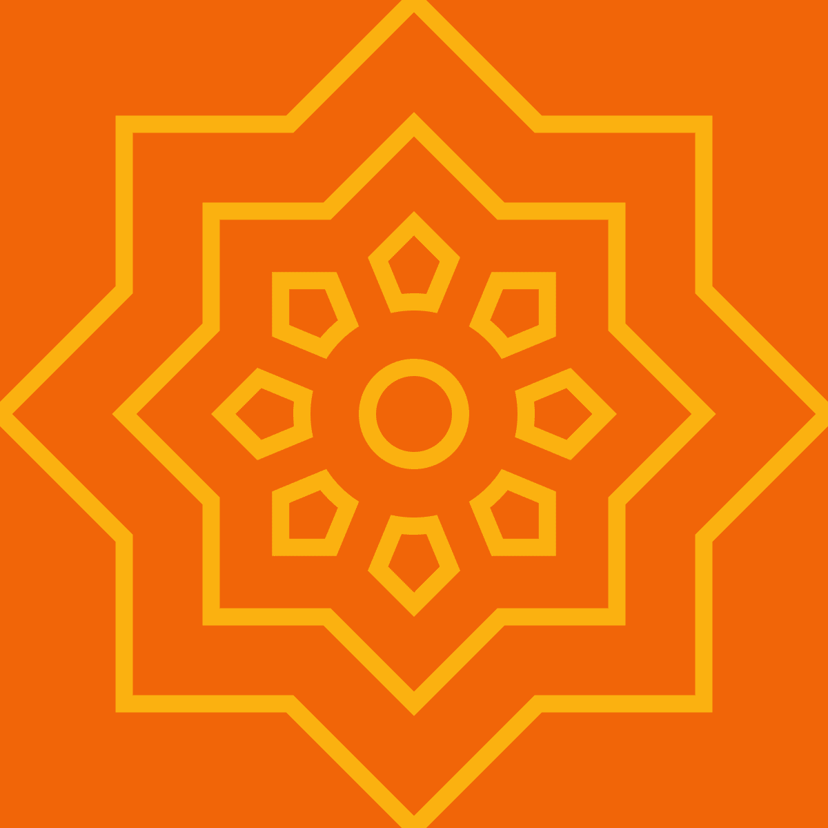 Geometric Pattern: Mahsa: Gemstone Light / Red Wolf