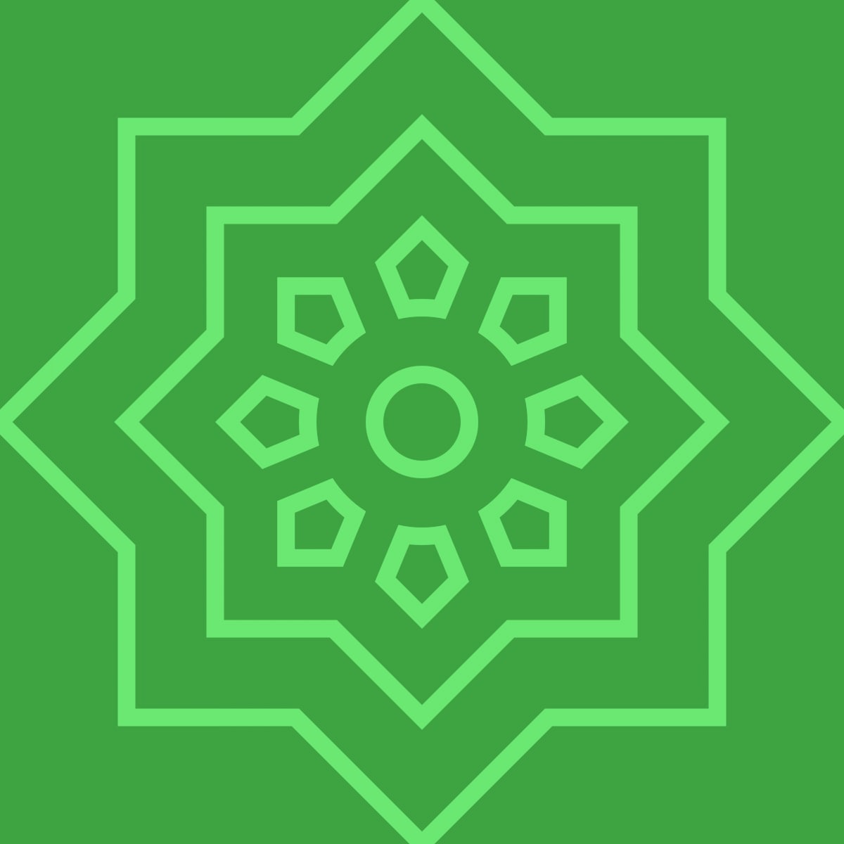 Geometric Pattern: Mahsa: Gemstone Light / Red Wolf