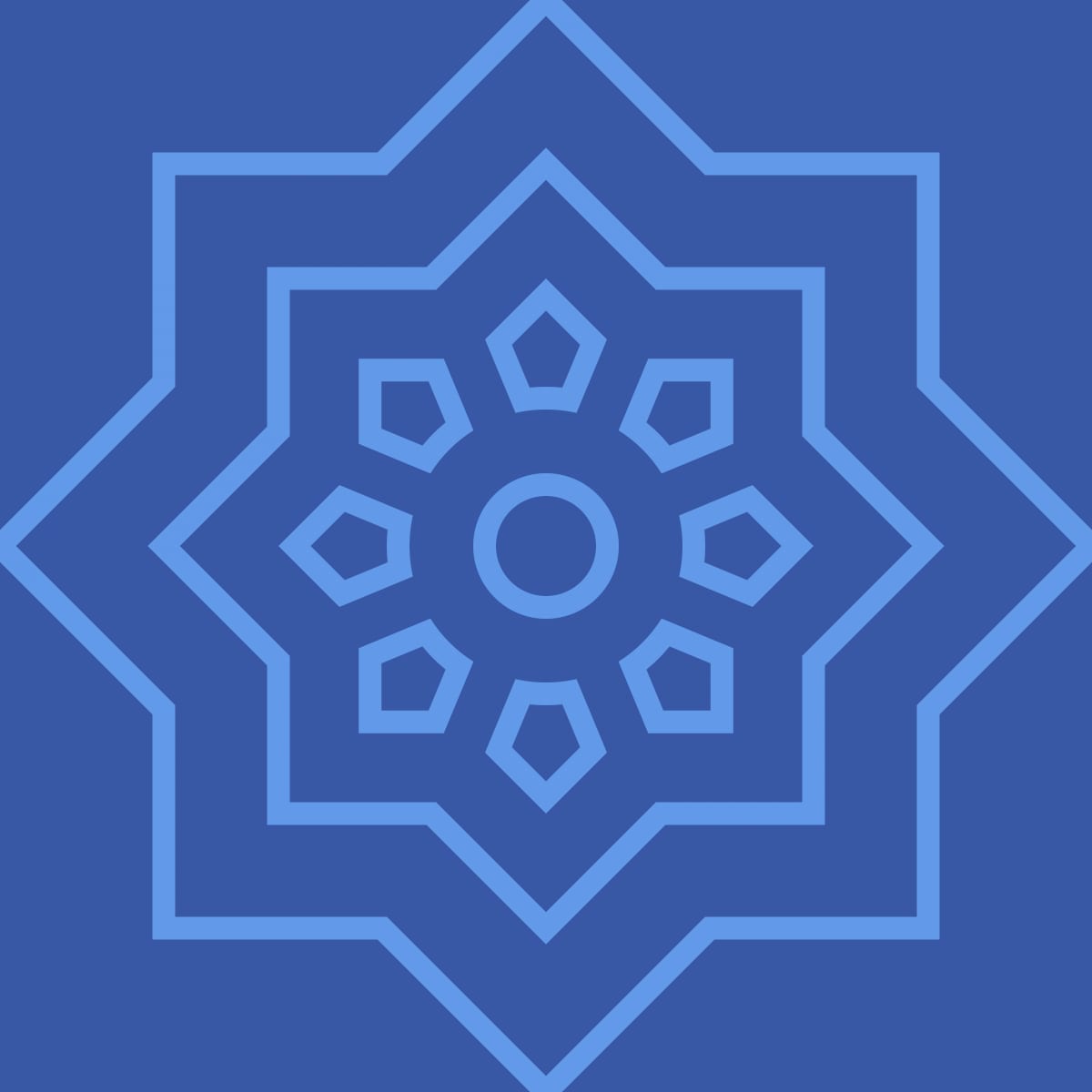 Geometric Pattern: Mahsa: Gemstone Light / Red Wolf