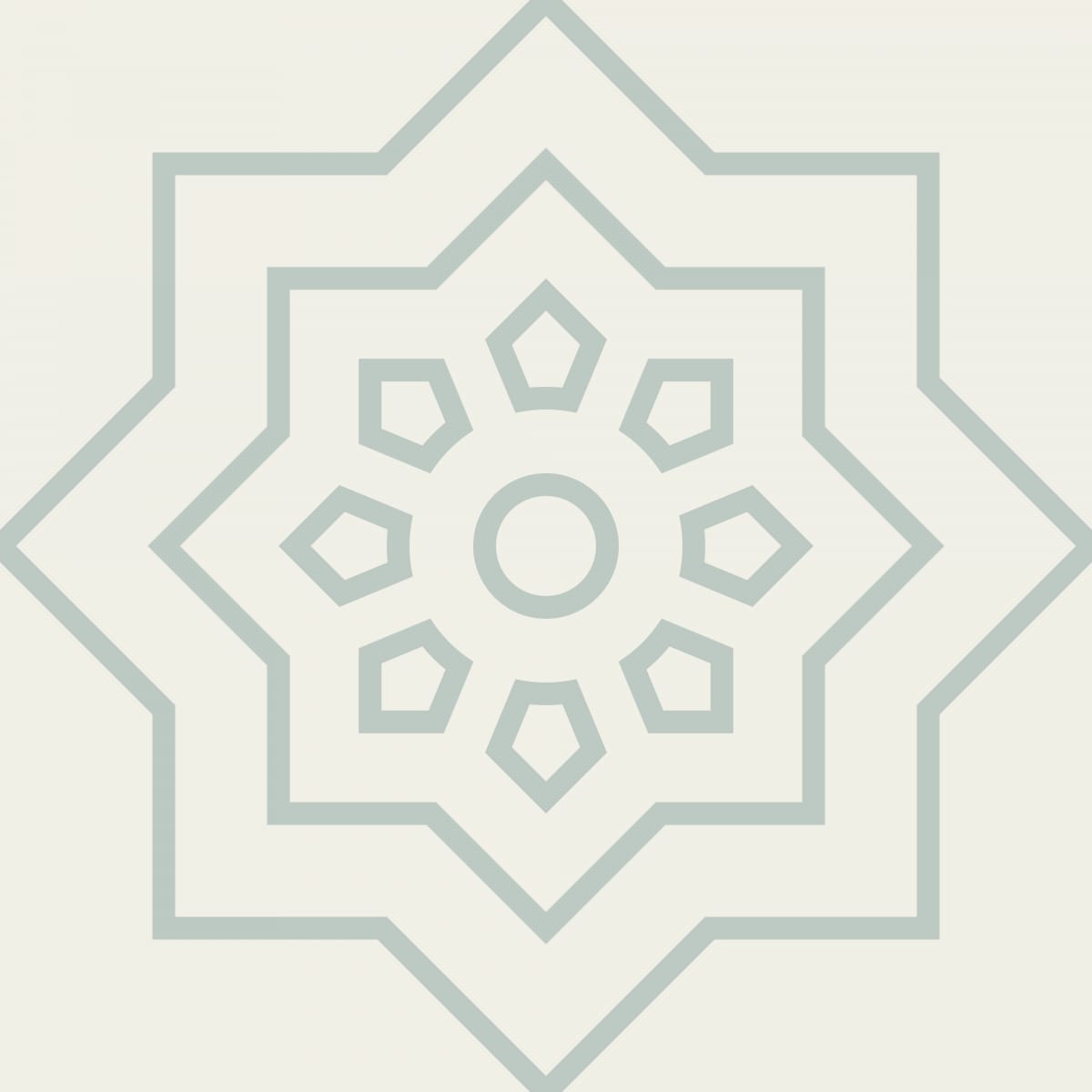 Geometric Pattern: Mahsa: Antique / Red Wolf