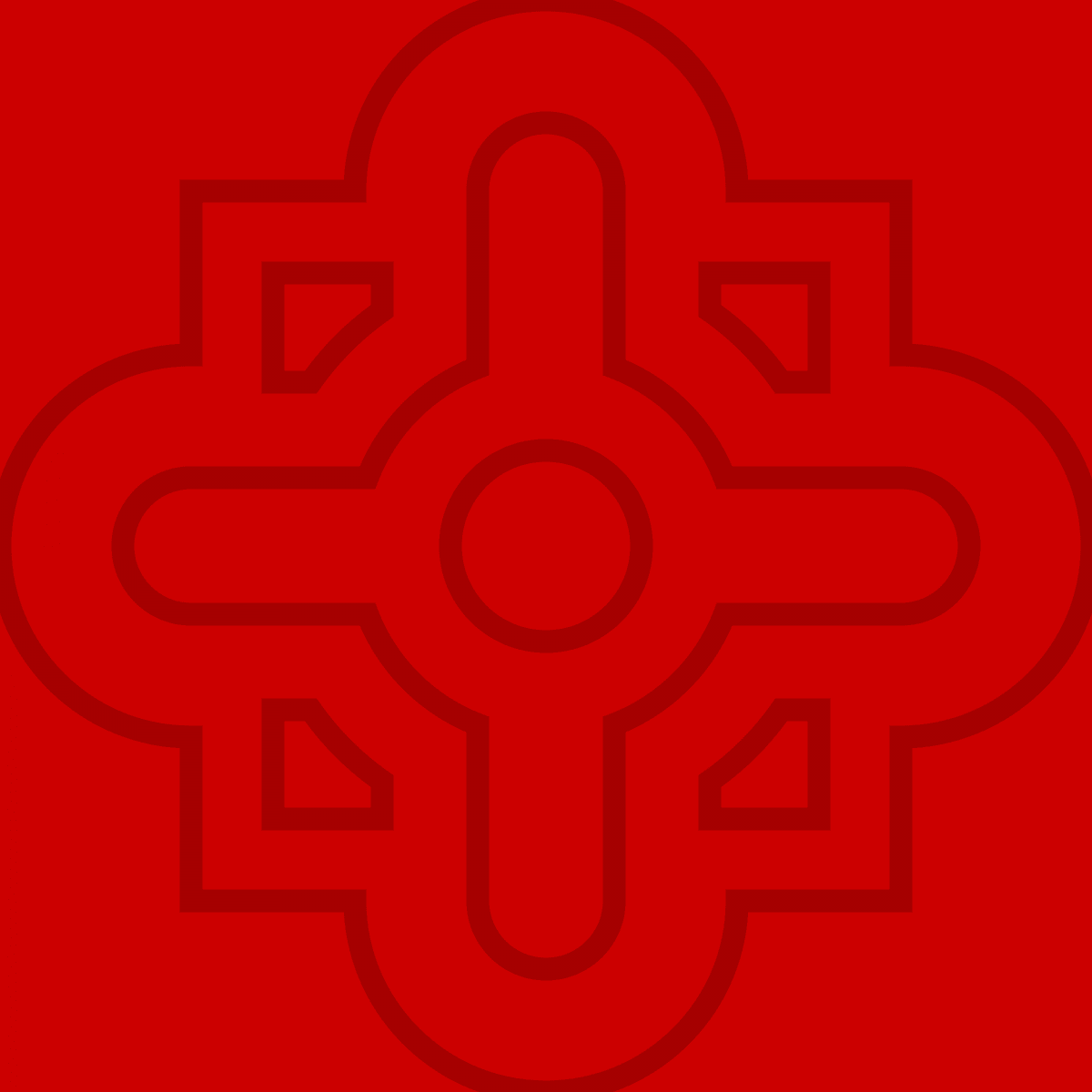 Geometric Pattern: Zellij: Gemstone Dark / Red Wolf