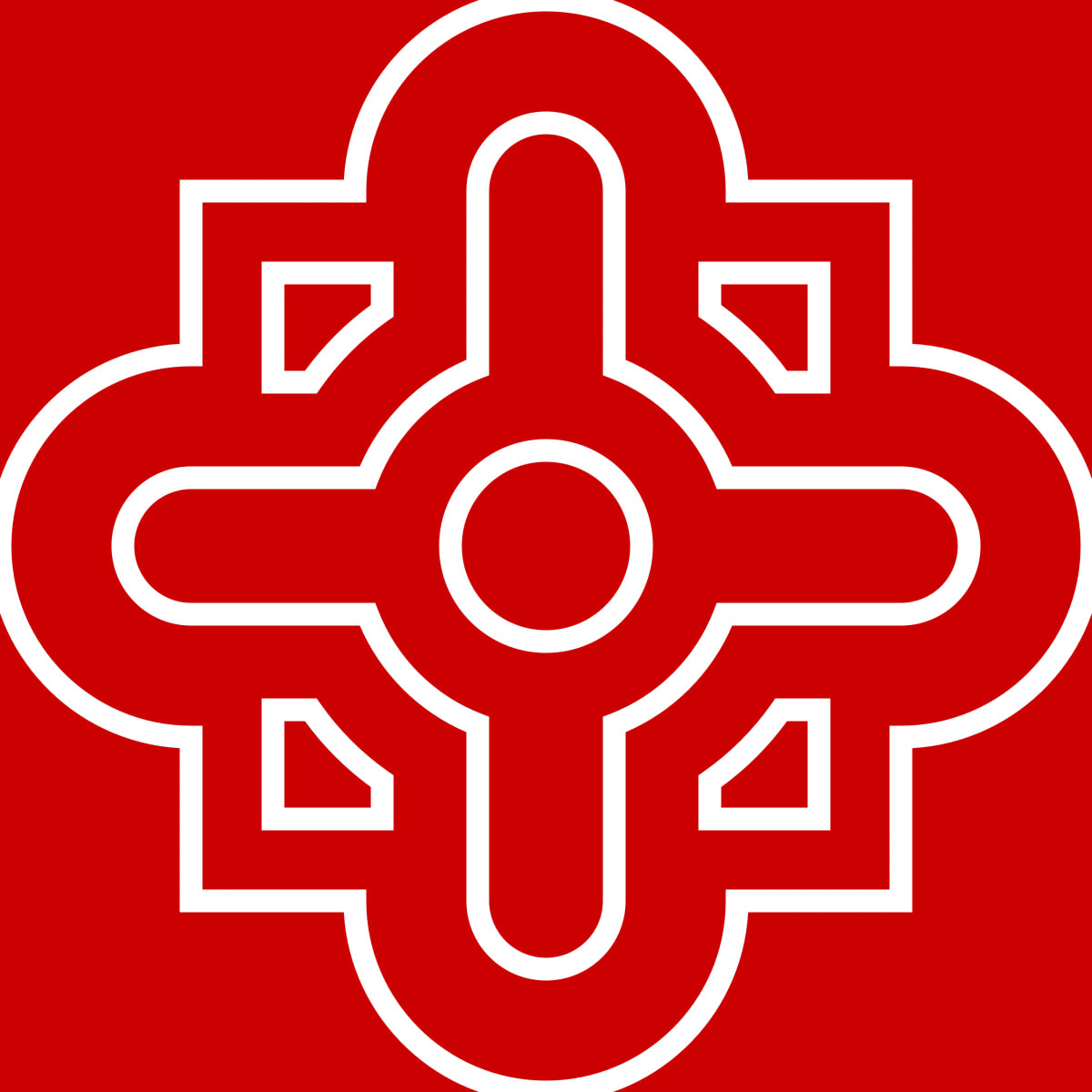 Geometric Pattern: Zellij: Gemstone White / Red Wolf