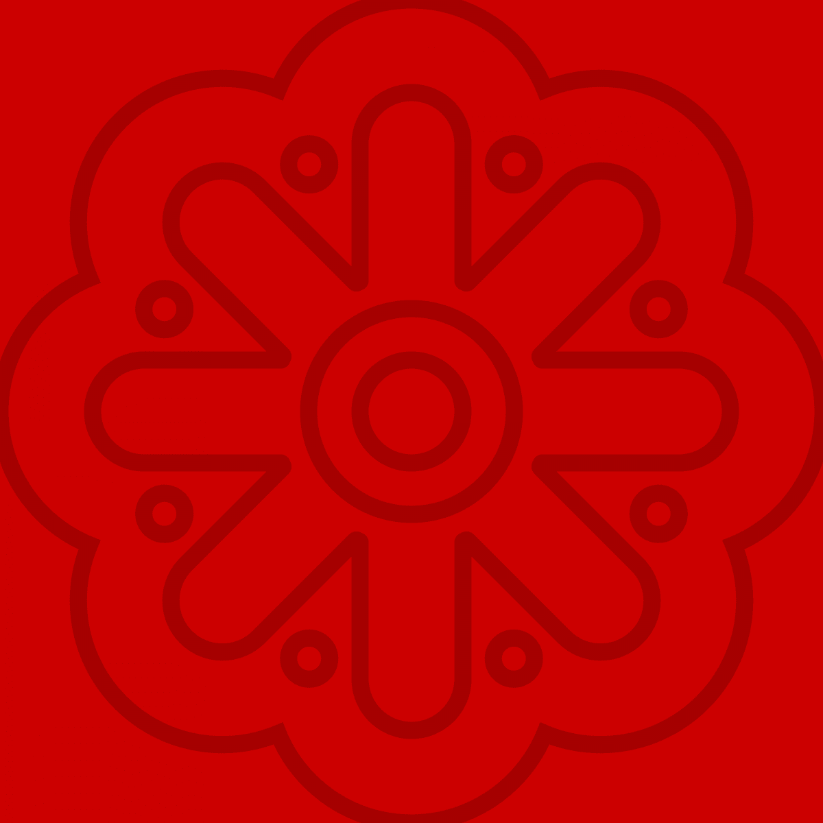 Geometric Pattern: Seljuk: Gemstone Dark / Red Wolf