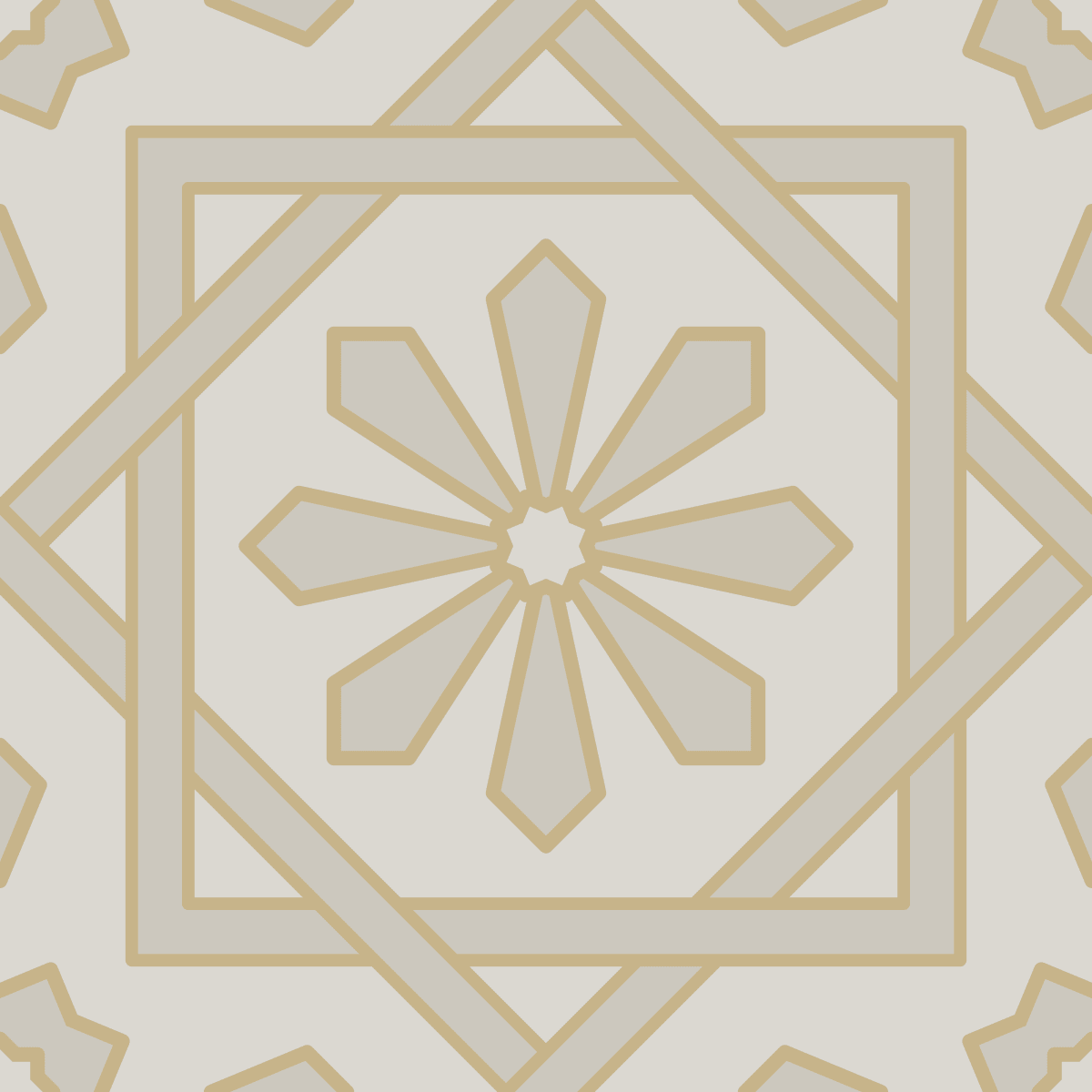 Geometric Pattern: Azila: Stone / Red Wolf