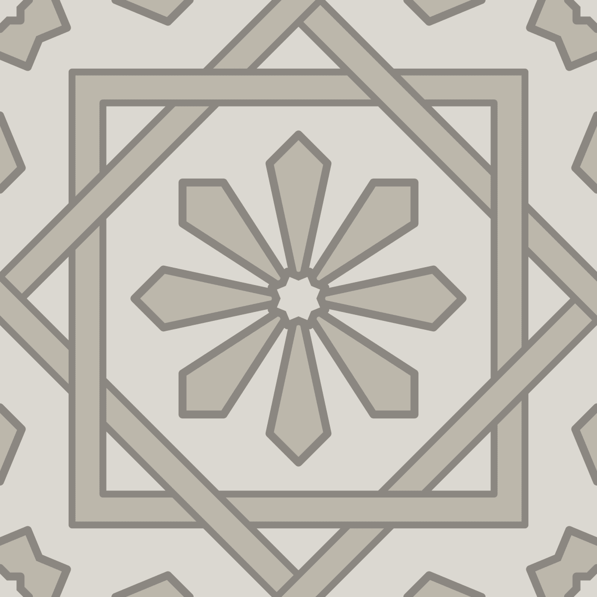 Geometric Pattern: Azila: Stone / Red Wolf