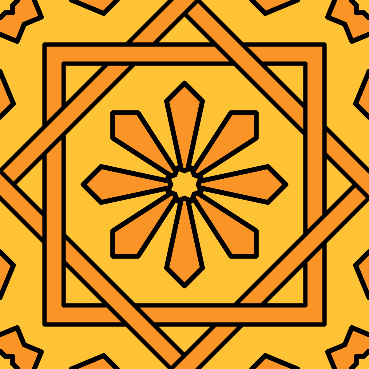 Geometric Pattern: Azila: Moderna / Red Wolf