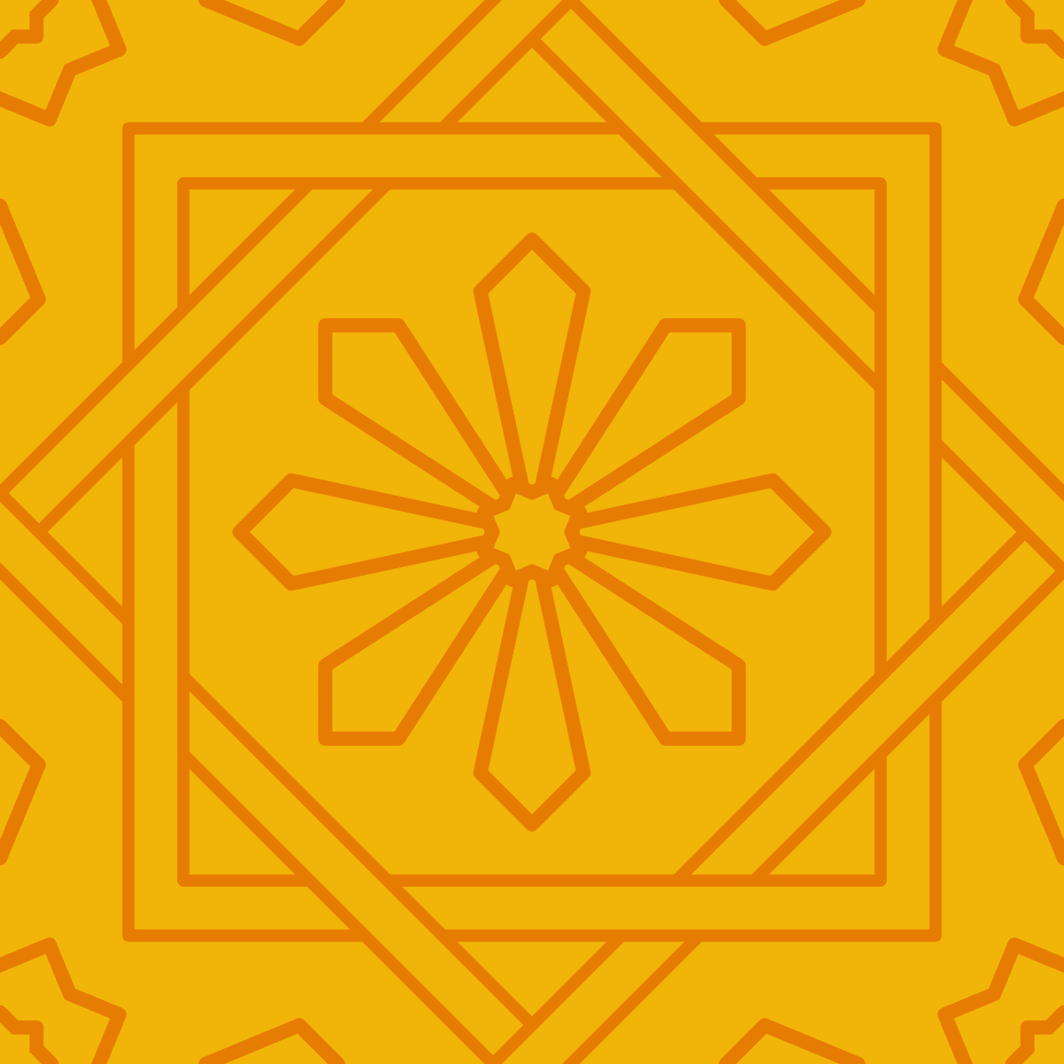 Geometric Pattern: Azila: Gemstone Dark / Red Wolf