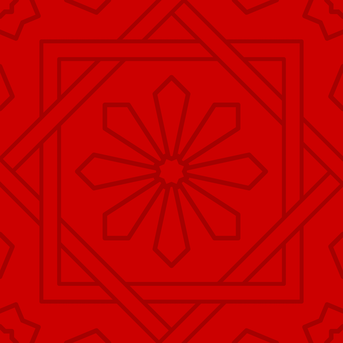 Geometric Pattern: Azila: Gemstone Dark / Red Wolf