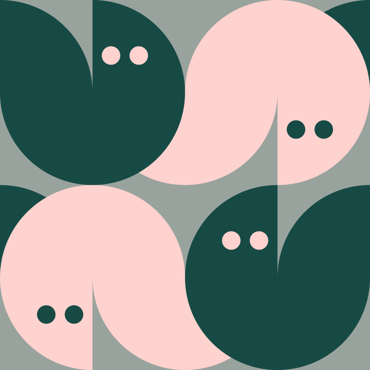 Geometric Pattern: Quarter Circle Fox: Moderna / Red Wolf