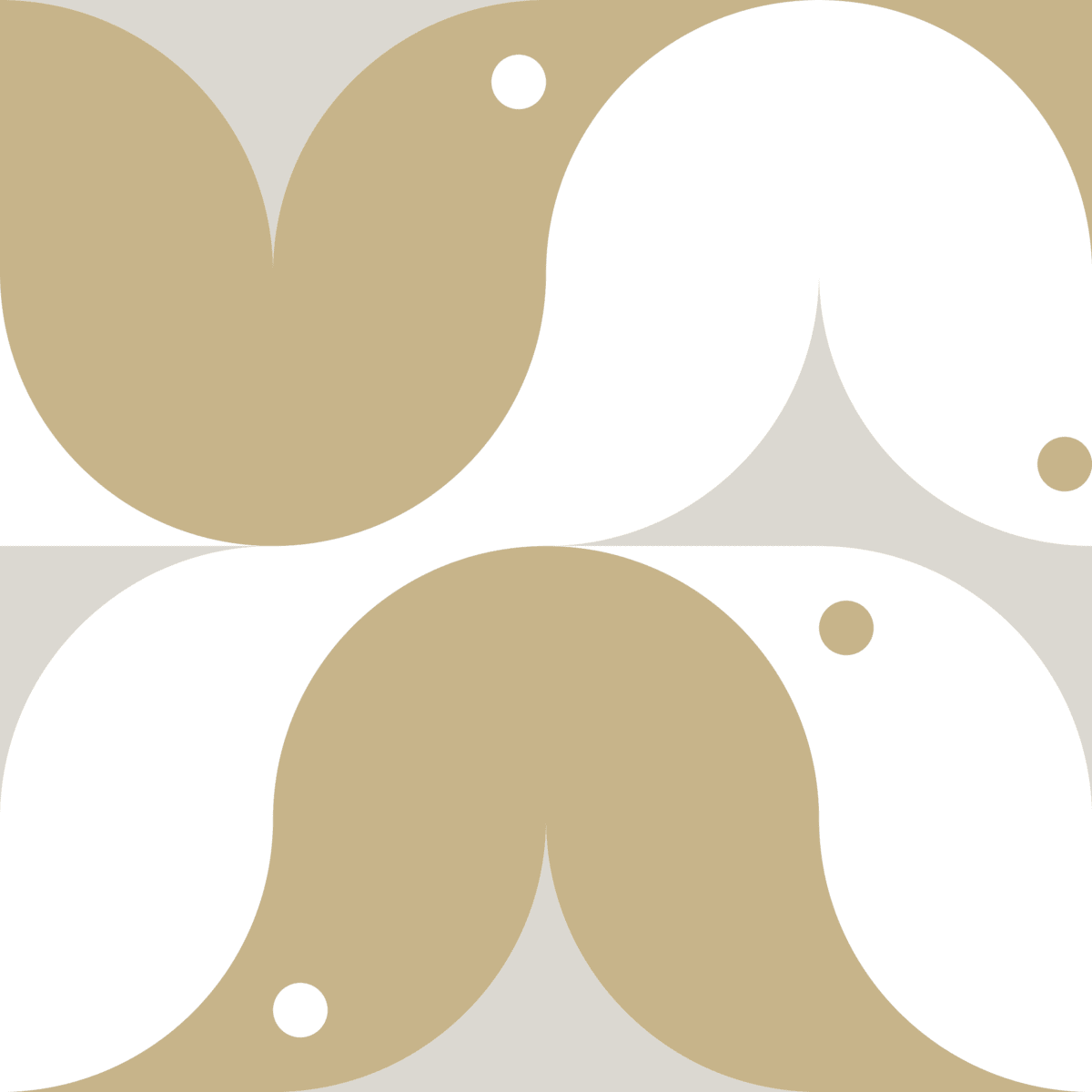 Geometric Pattern: Quarter Circle Raven: Stone / Red Wolf