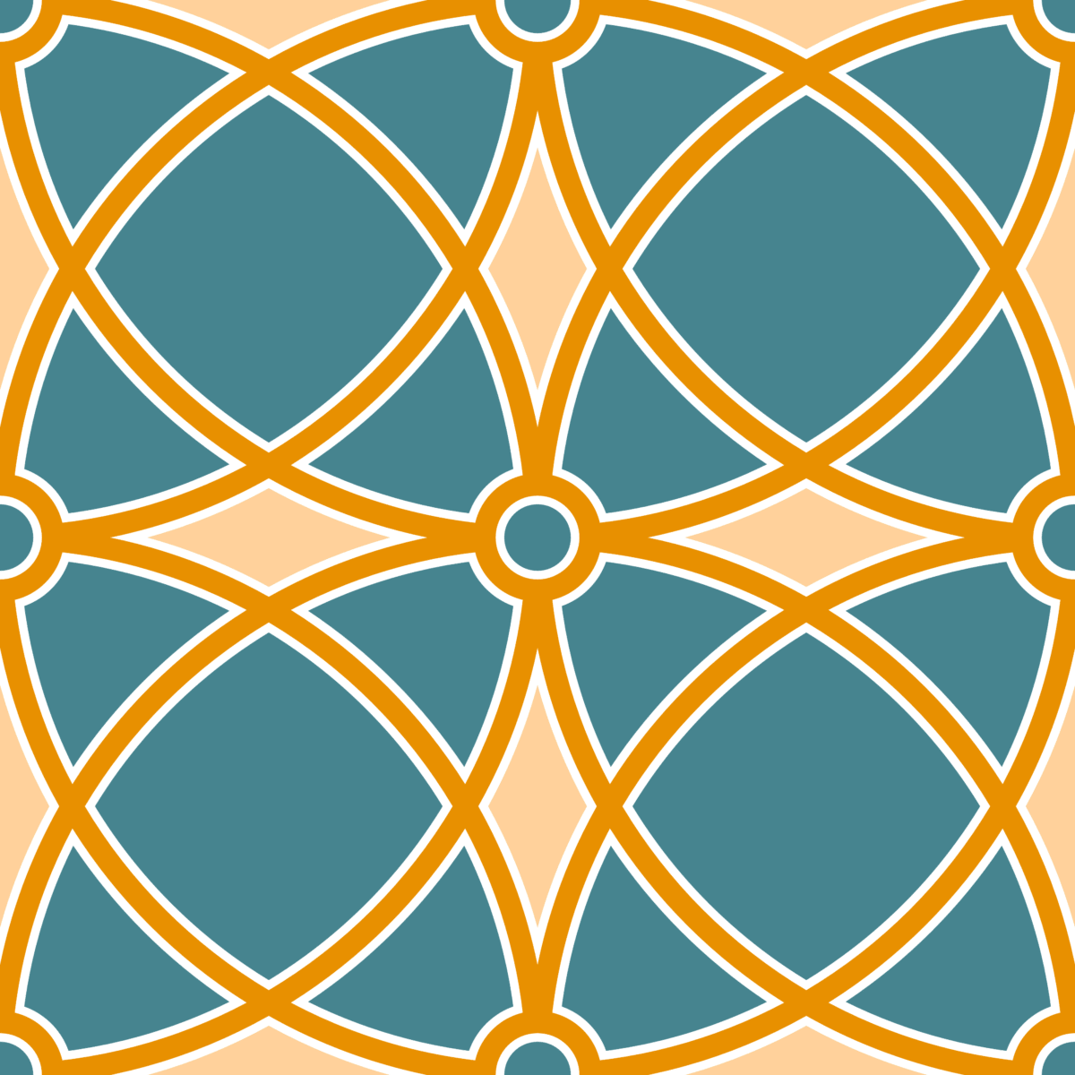 Geometric Pattern: Lattice Circle: Art Deco / Red Wolf
