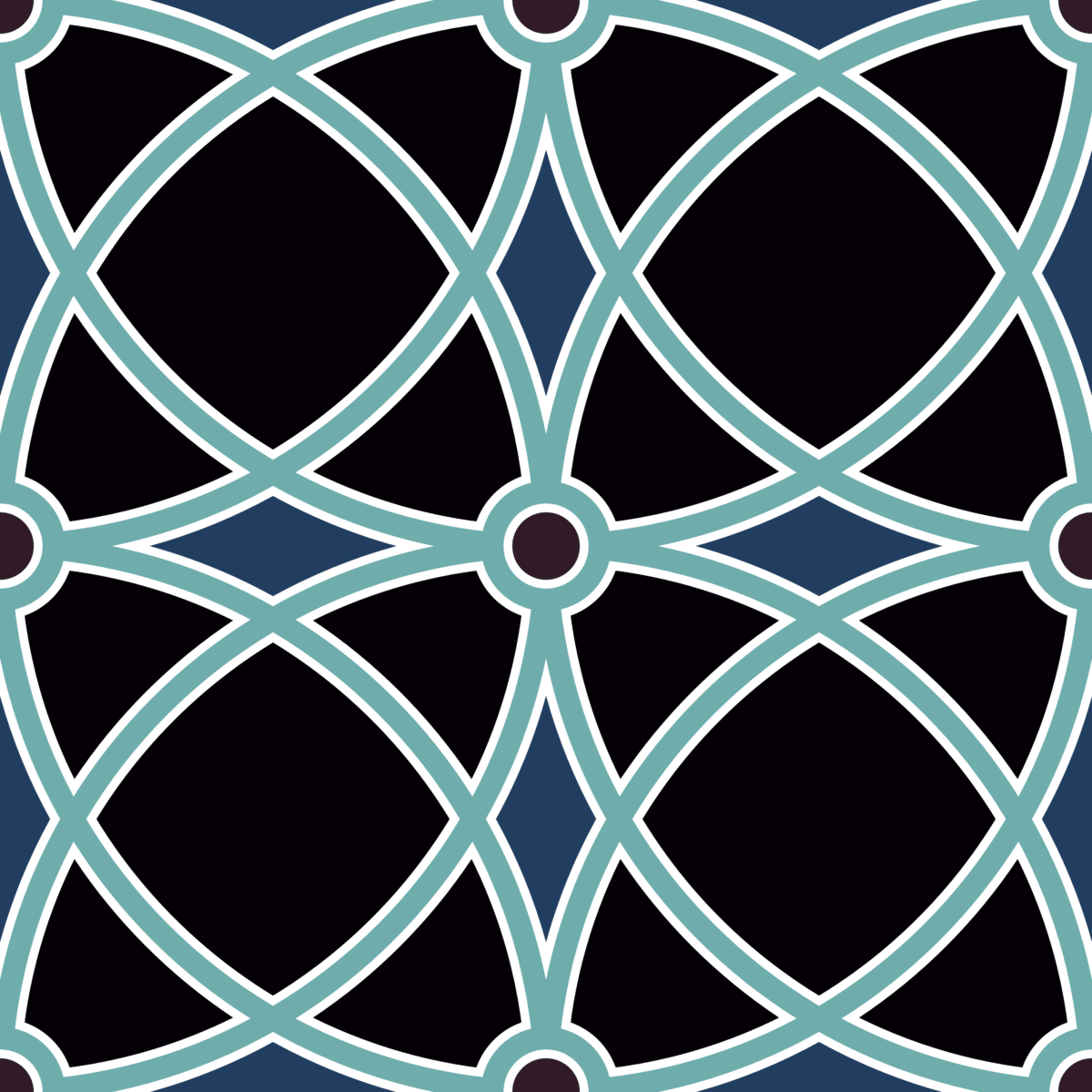 Geometric Pattern: Lattice Circle: Art Deco / Red Wolf