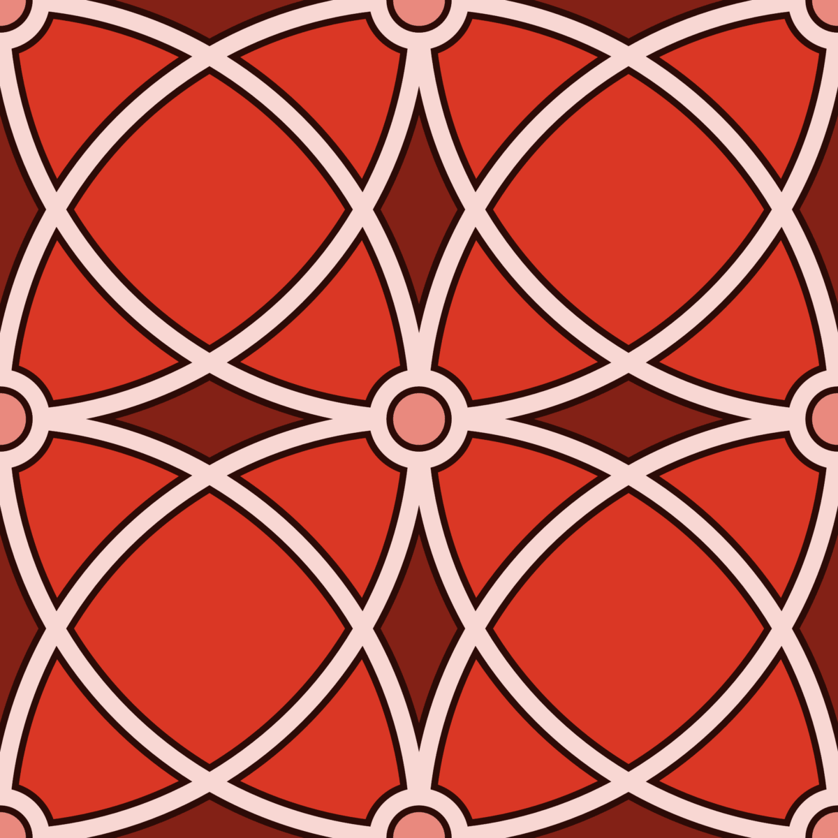 Geometric Pattern: Lattice Circle: Gradient / Red Wolf