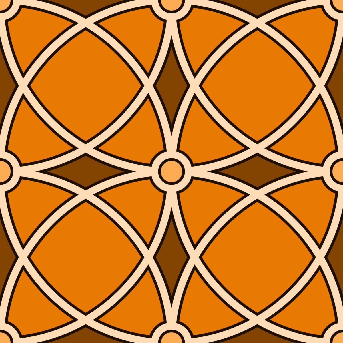 Geometric Pattern: Lattice Circle: Gradient / Red Wolf