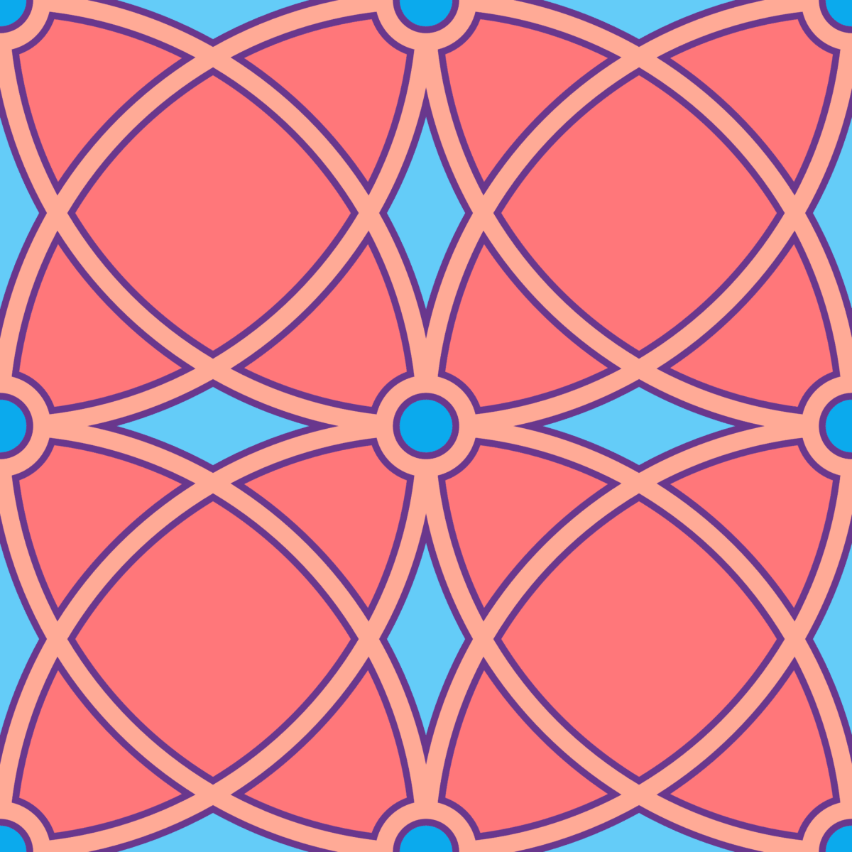 Geometric Pattern: Lattice Circle: Vista / Red Wolf