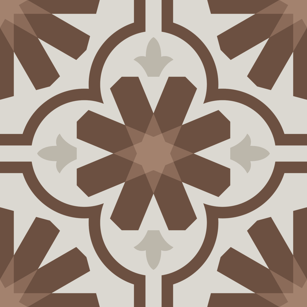 Geometric Pattern: Dabka: Stone / Red Wolf