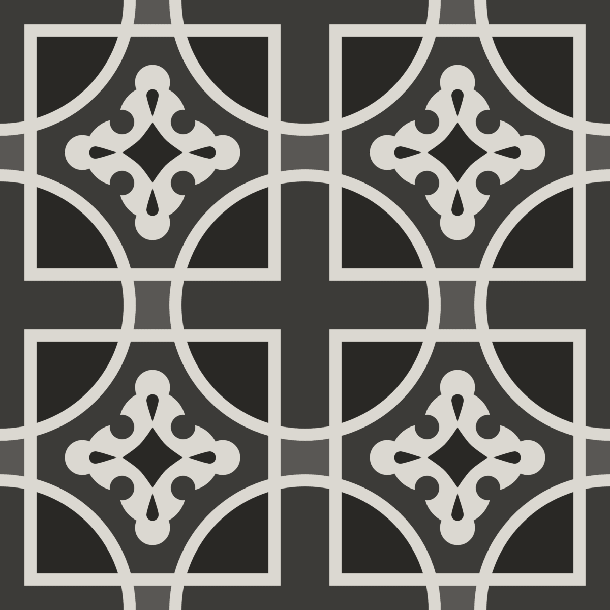 Geometric Pattern: Zanellato: Stone Dark / Red Wolf