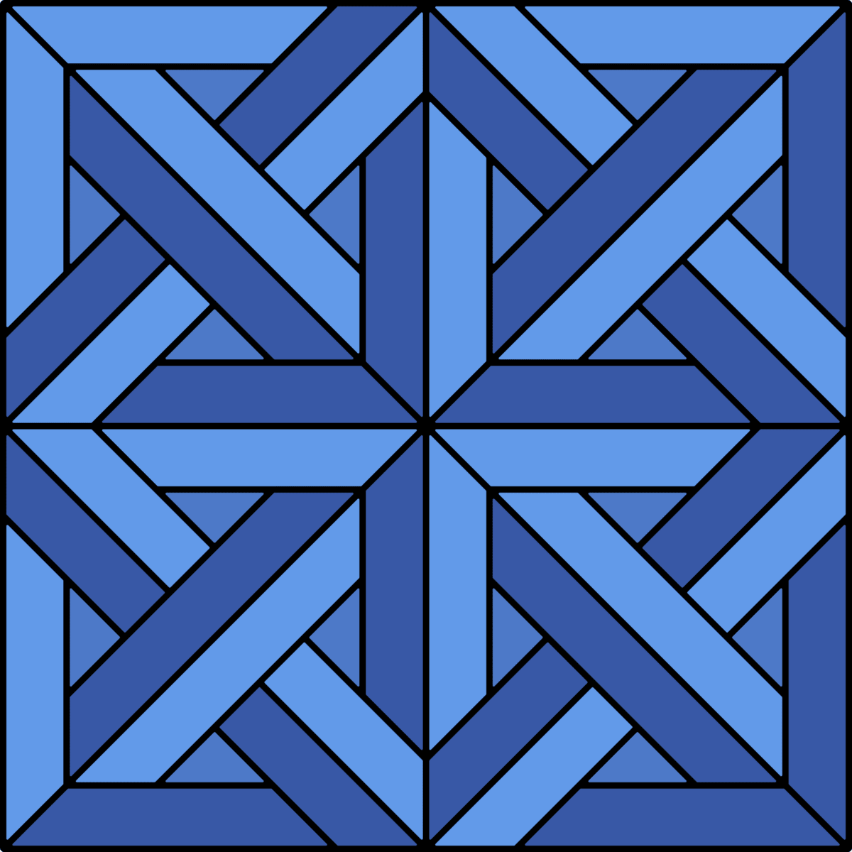 Geometric Pattern: Castel: Gemstone Black / Red Wolf