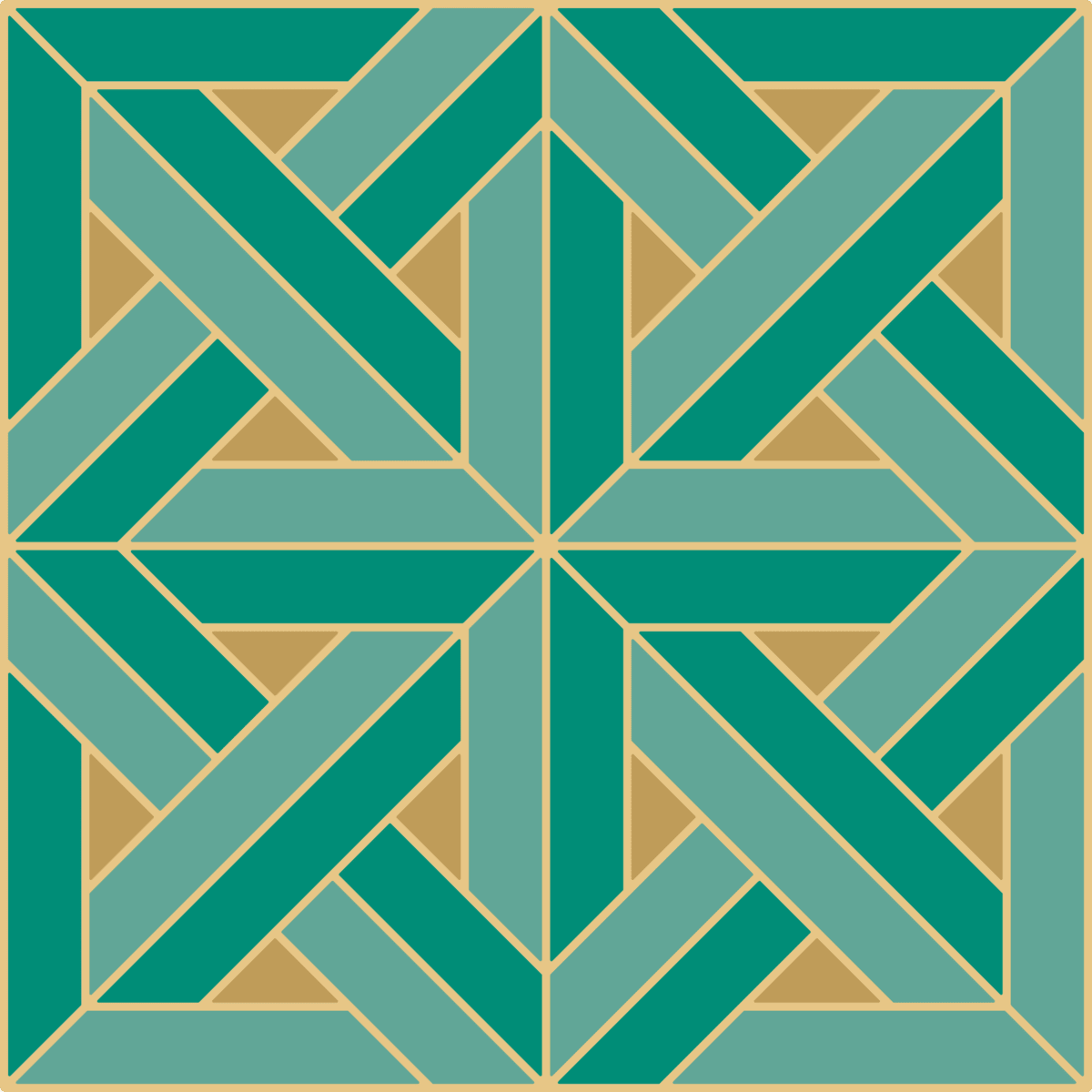 Geometric Pattern: Castel: Art Deco / Red Wolf
